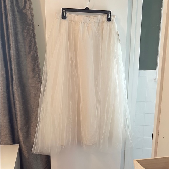A New Day Cream A-Line Midi Skirt - Picture 1 of 5